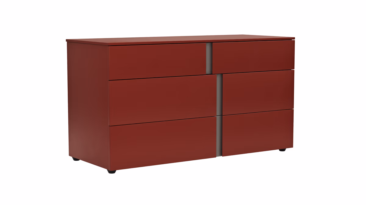 Kommode Loretto - BHT ca. 127x70x51 cm, Lack matt, Bordeaux