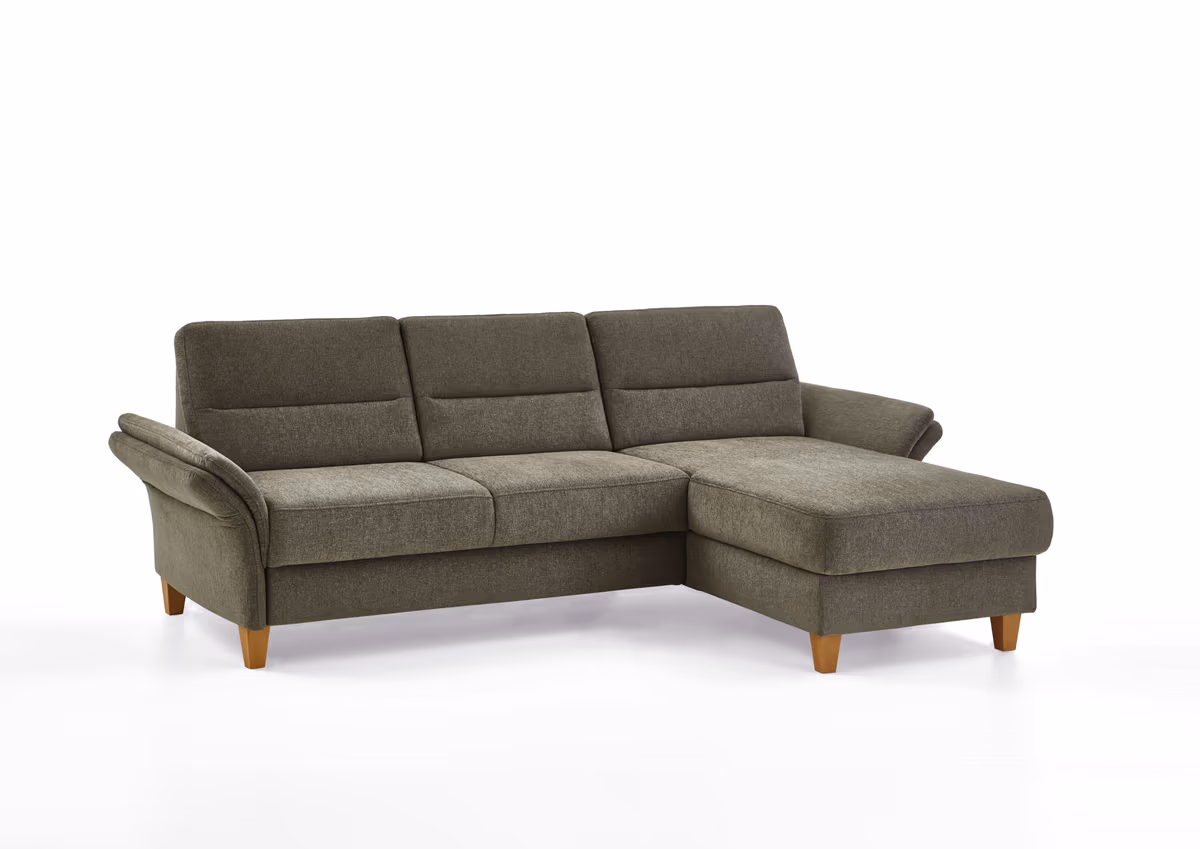 Ecksofa - 2,5-Sitzer mit Longchair rechts, Stoff, Grün