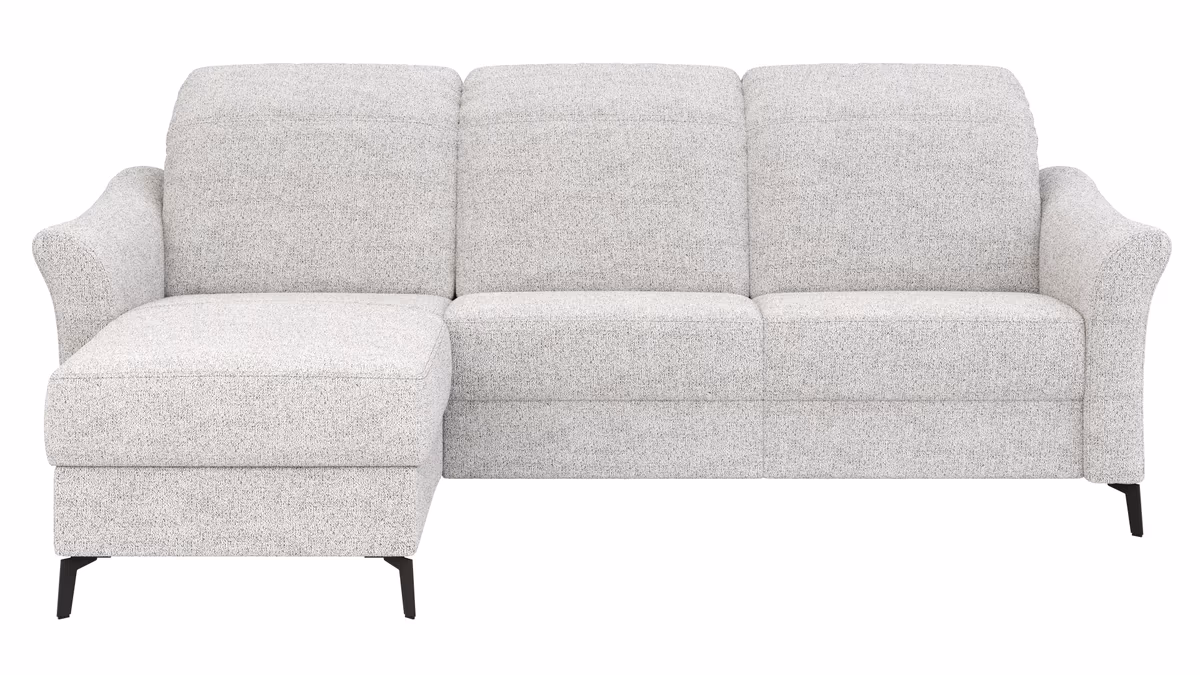 Ecksofa Canterbury - Longchair links mit 2,5-Sitzer, Stoff, Offwhite