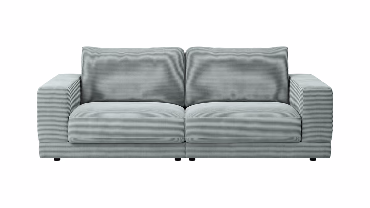 Sofa Juni - 2-Sitzer, Cord, Hellblau