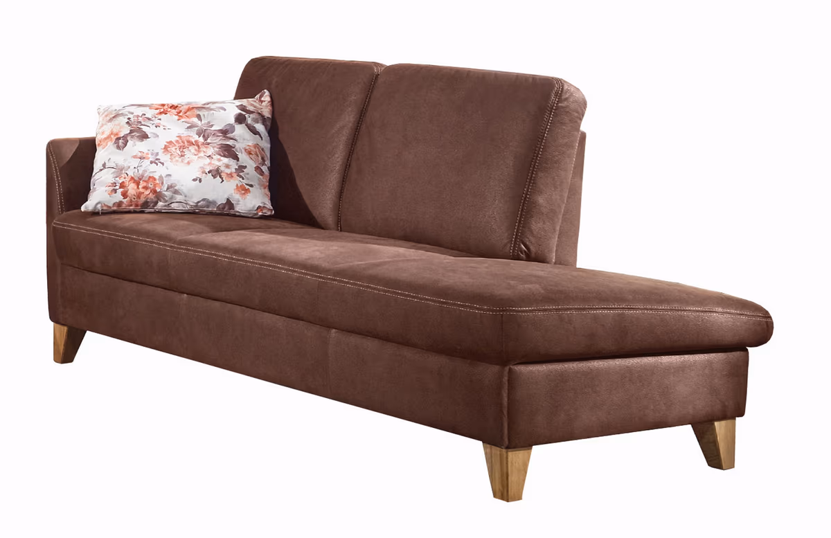 Sofa - Recamiere Links, Stoff, Braun