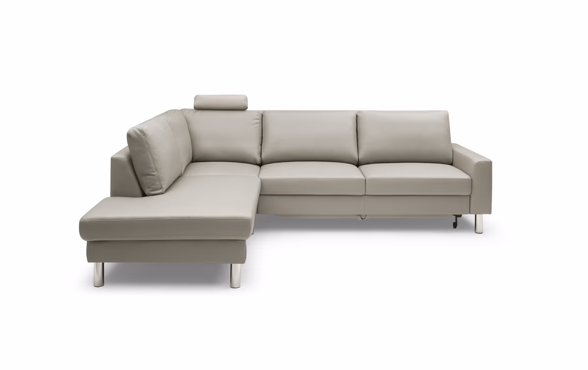 Ecksofa COOL - Ecke links, 2,5-Sitzer inkl, Schlaffunktion, Stoff, Hellgrau