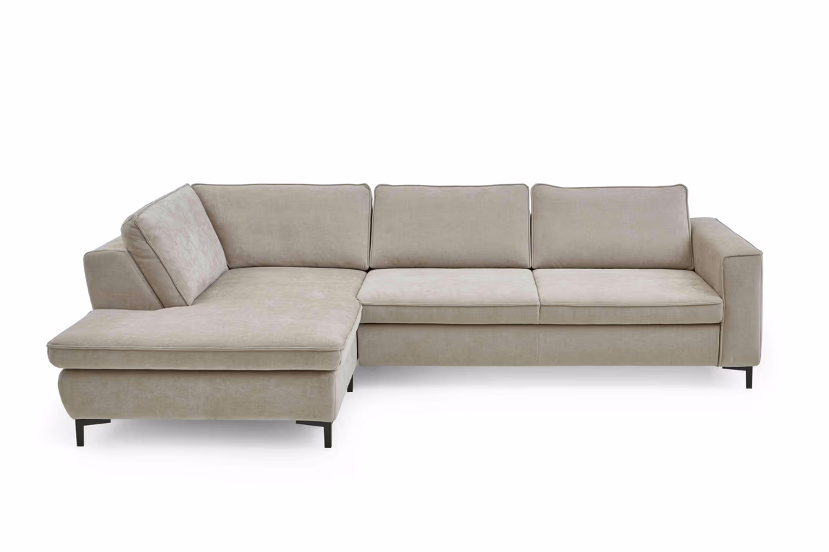 Ecksofa - Ecke links mit 3-Sitzer, Stoff, Sand