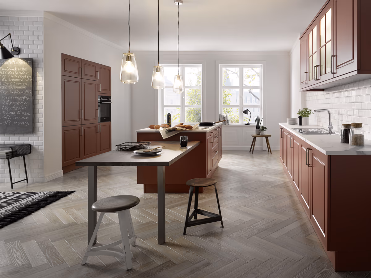 Inselküche 56.180 GL 11 519, Indischrot samtmatt