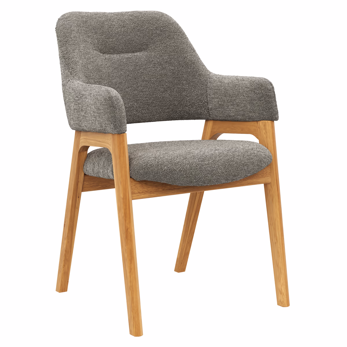 Armlehnstuhl Flore 1 - Stoff, Steingrau