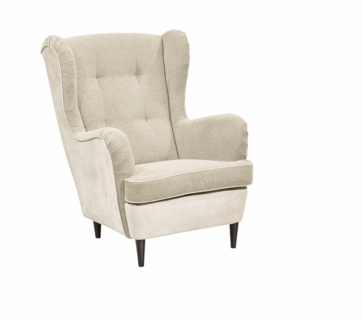 Sessel - Webstoff, Microvelours, Creme 