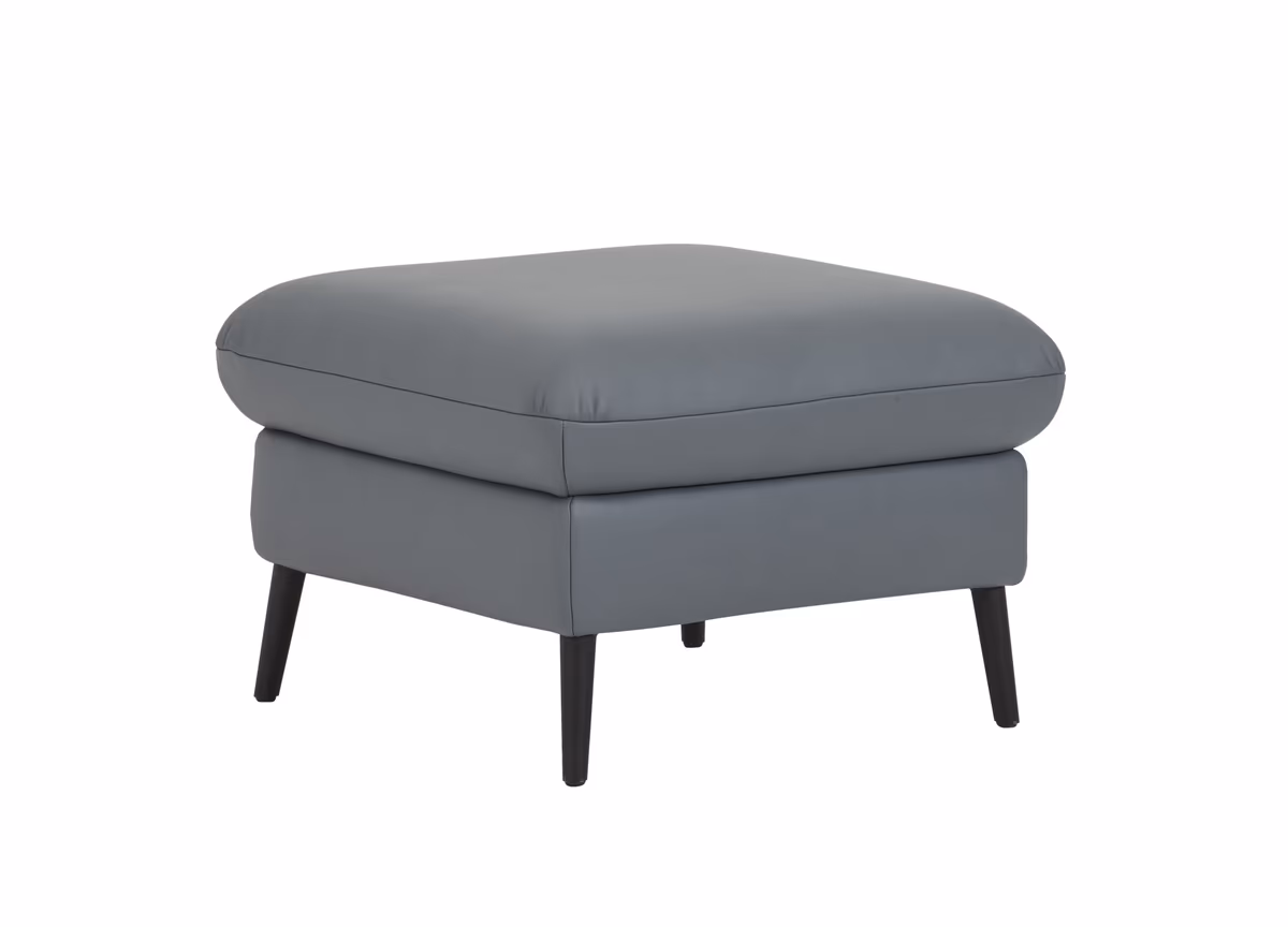 Hocker Fresno - LB ca. 67x67 cm, Leder, Hellblau