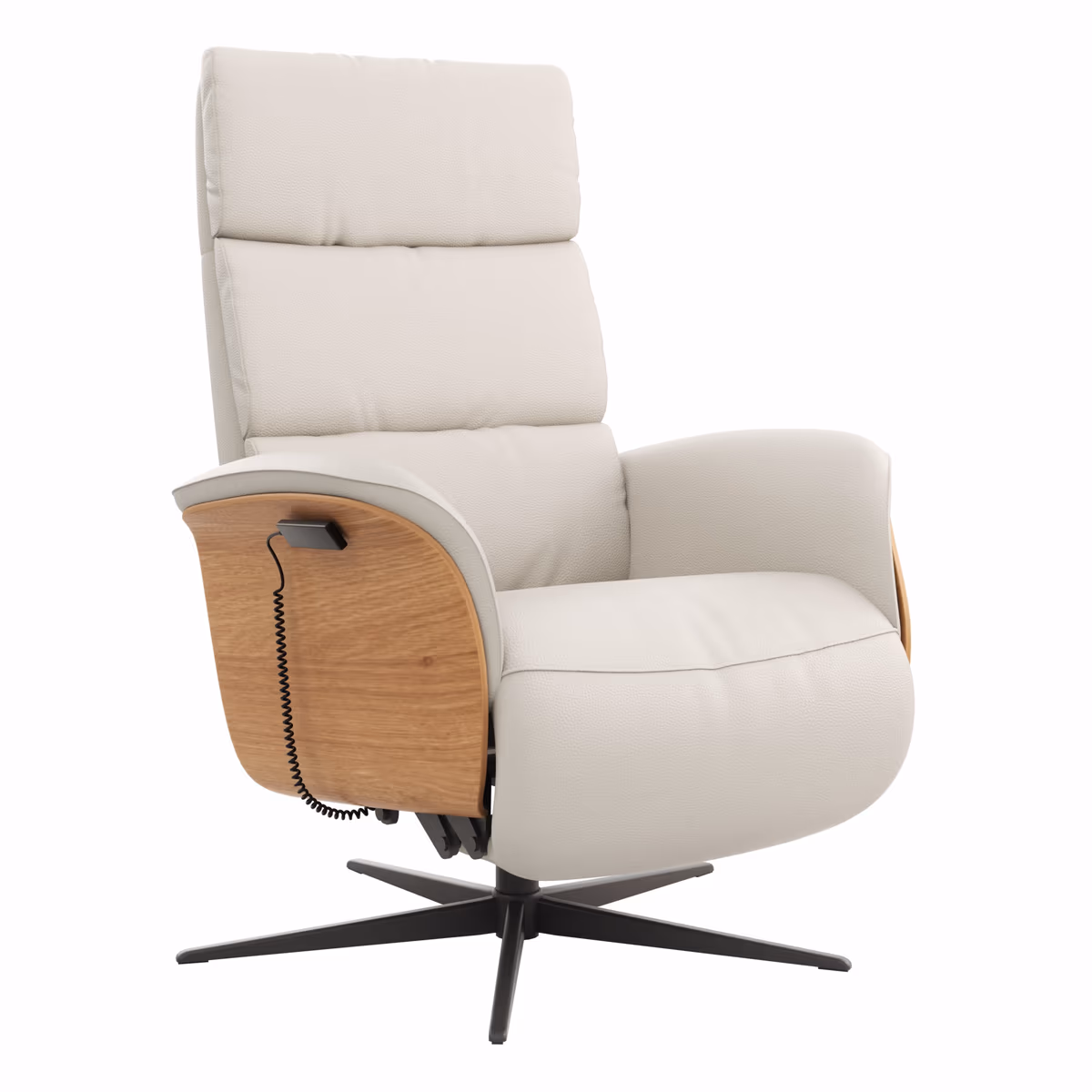 Relaxsessel Amila - Größe L, inkl. 4-motorischer Relaxfunktion und Aufstehhilfe, Leder, Silbergrau