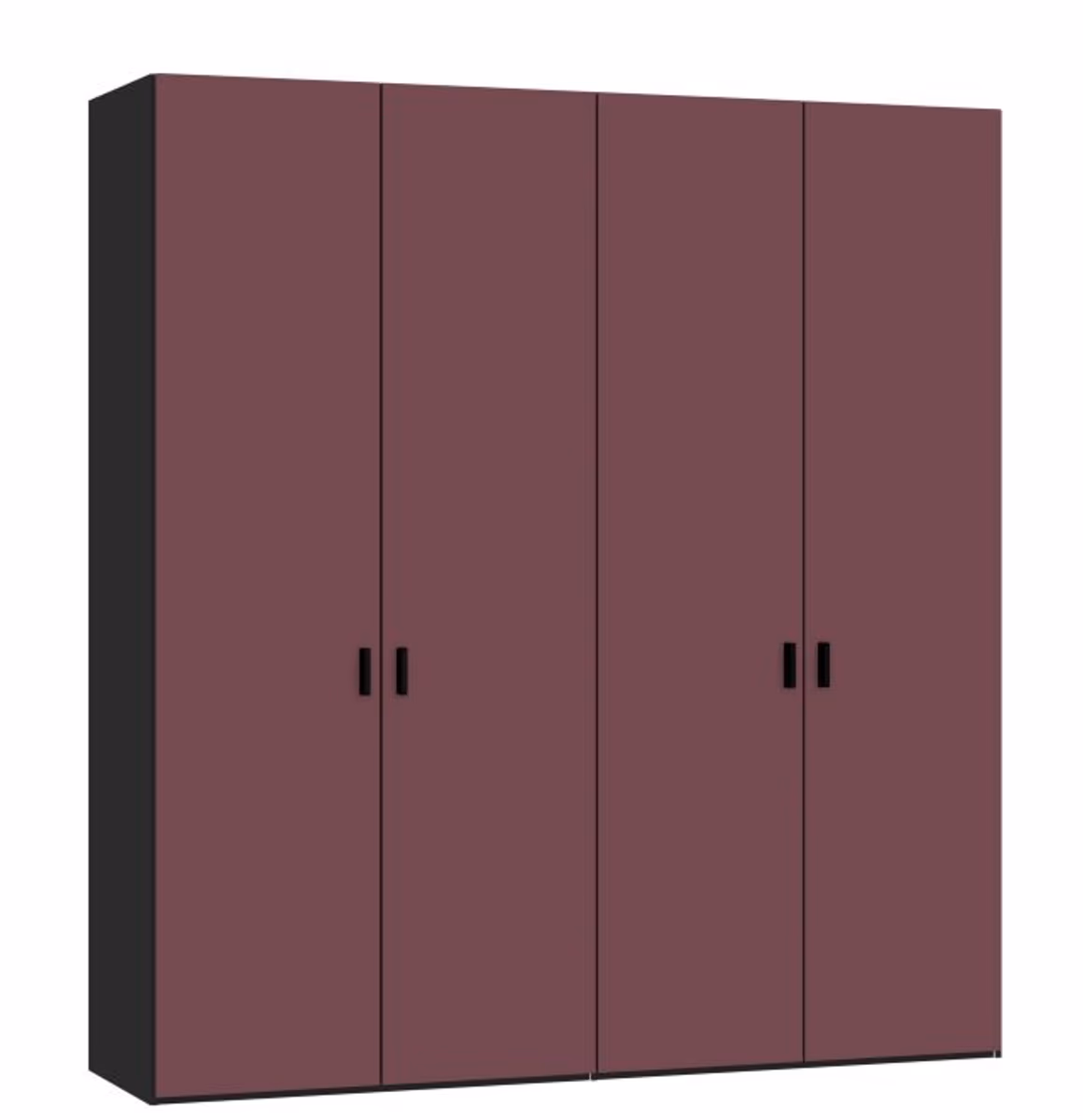 Drehtürenschrank JOIN IT- B ca. 202 cm, Schwarz, Glas, Berry, Matt