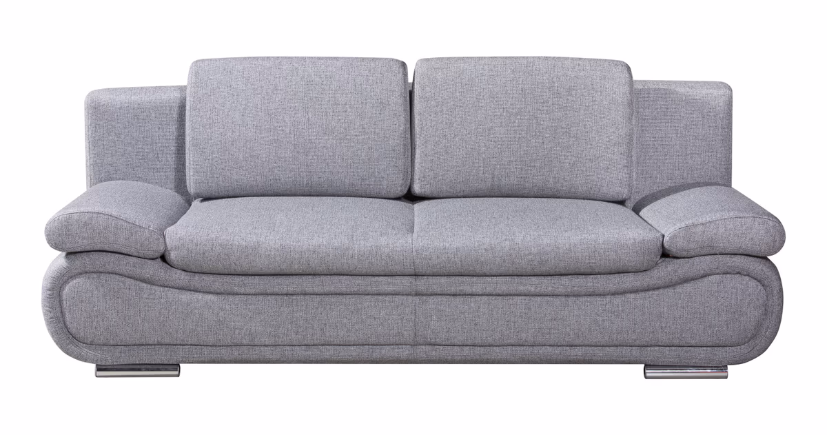 Querschläfer - Schlaffunktion mit Bettkasten, Armlehne verstellbar, Stoff, Grau