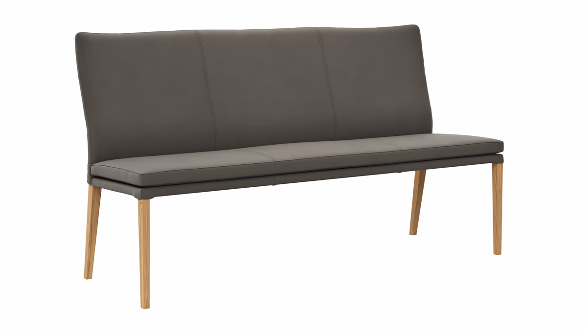 Polsterbank Tuma - Breite ca. 175 cm, Leder, Grau