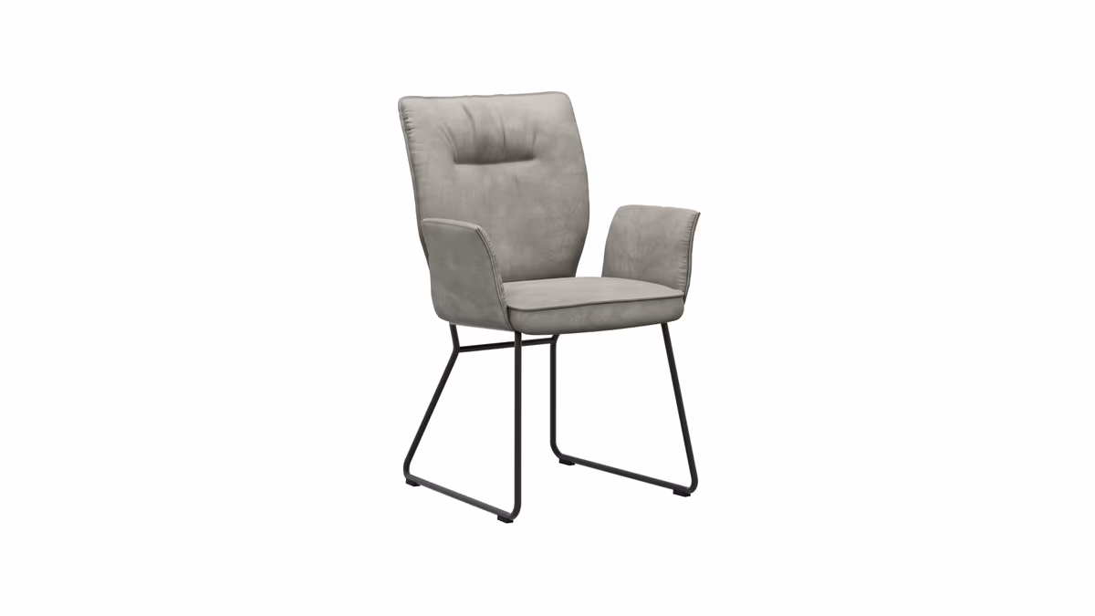 Armlehnstuhl Westmore - Stoff, Silberfarben