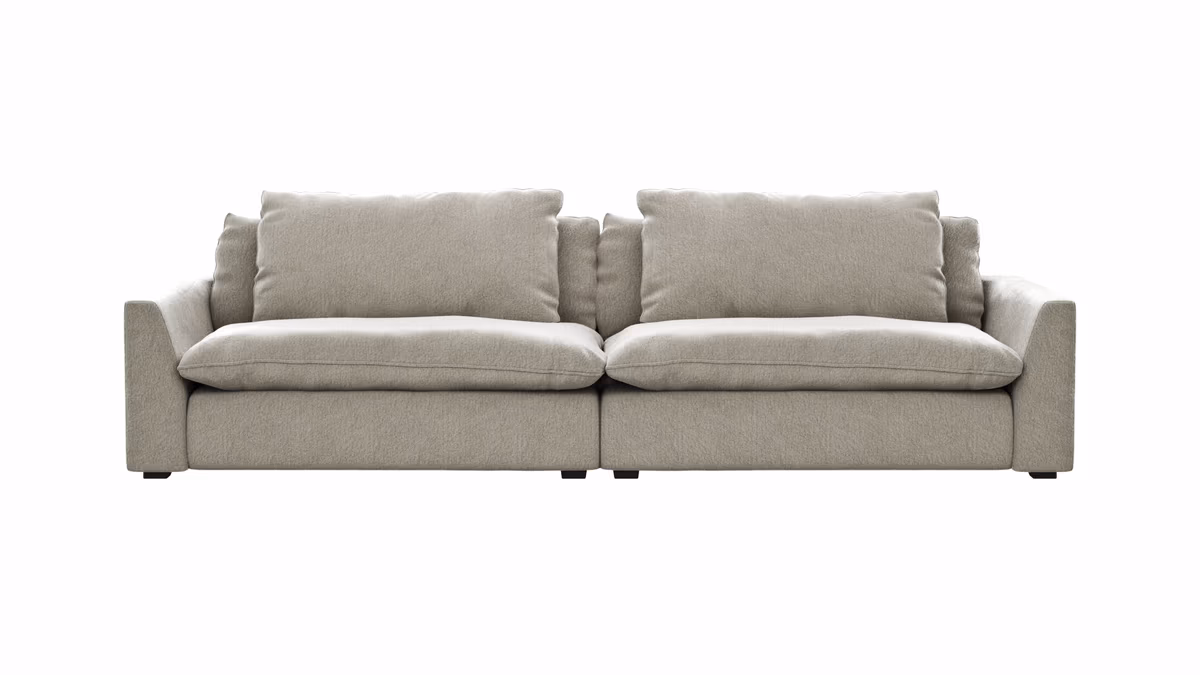 Sofa Ulf - 3,5-Sitzer, Stoff, Beige