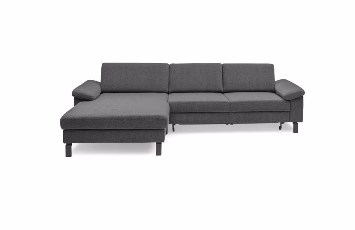 Ecksofa CALM MOVE - Ecke links, 2,5-Sitzer inkl. Schlaffunktion, Microfaser, Schwarz