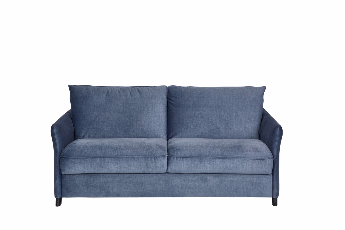 Sofa - 2-Sitzer mit Schlaffunktion, Stoff, Graublau