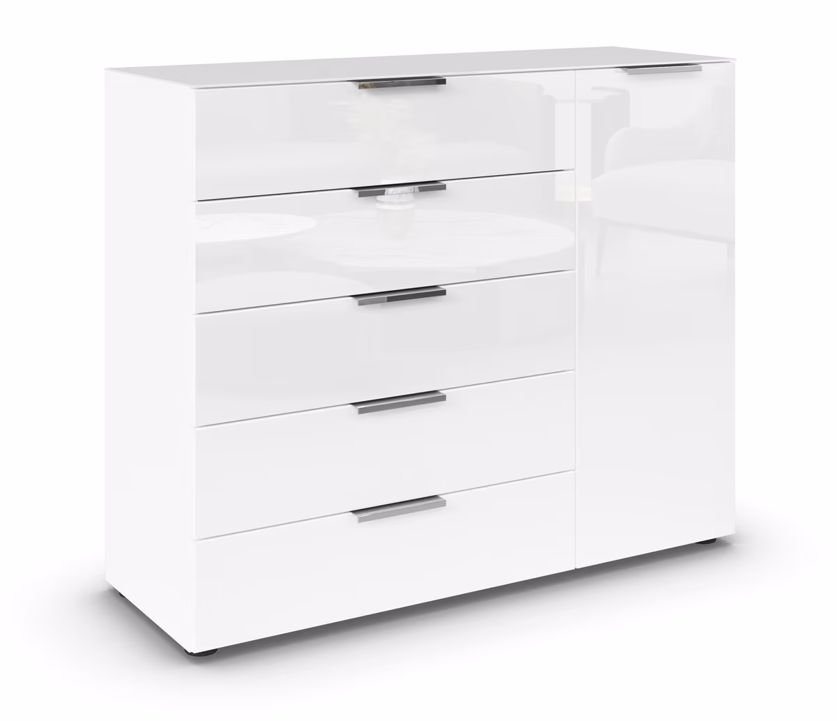 Kommode RIPP- Weiß, Glas, Weiß