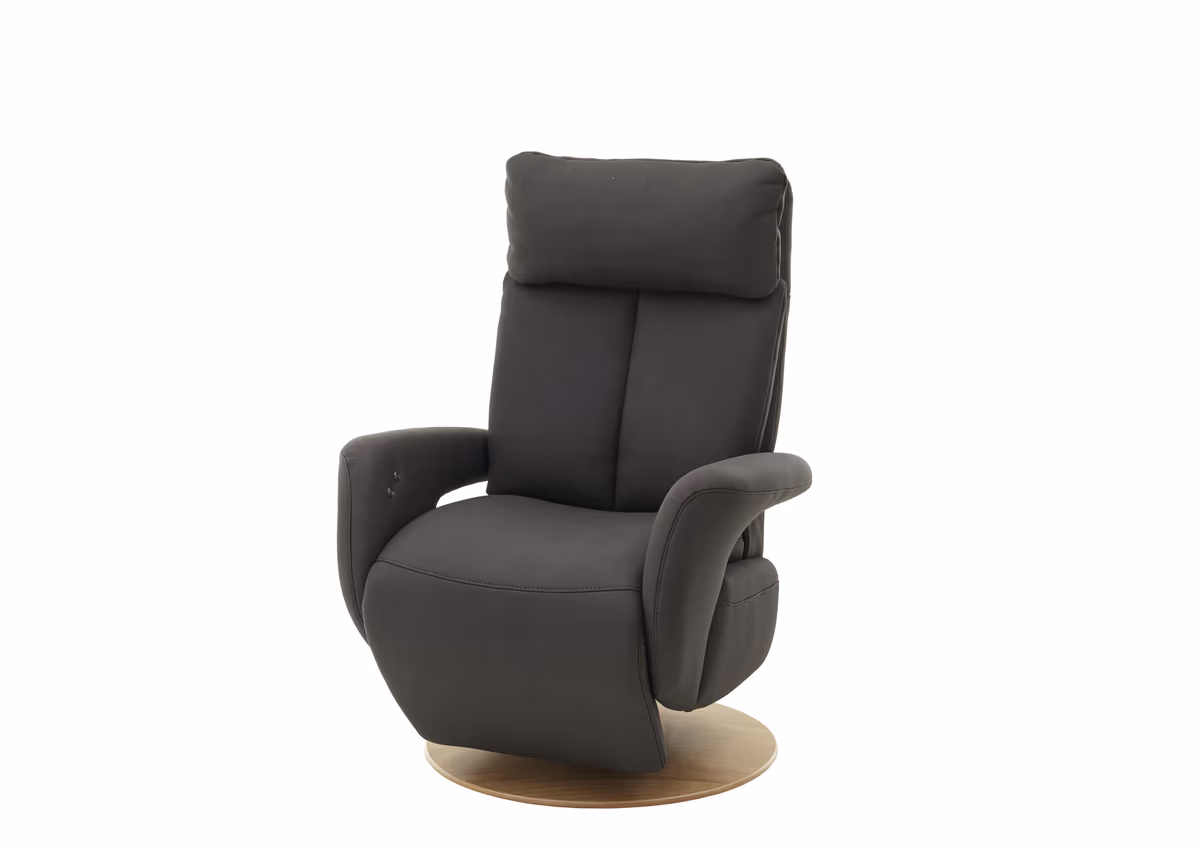 Fernsehsessel EM Pirna - Relaxfunktion, Stoff, Dunkelgrau