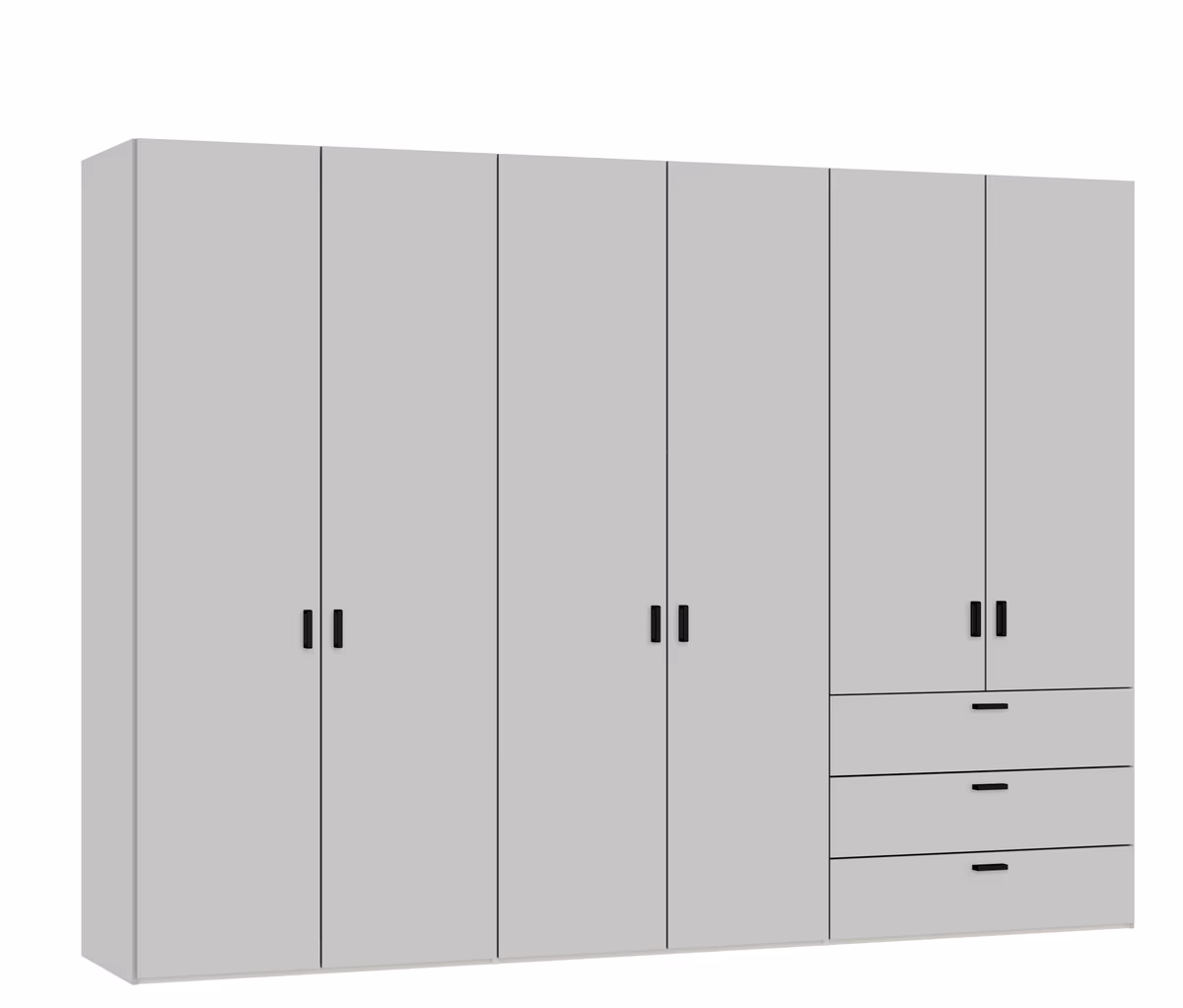 Drehtürenschrank JOIN IT- B ca. 303 cm, Hellgrau