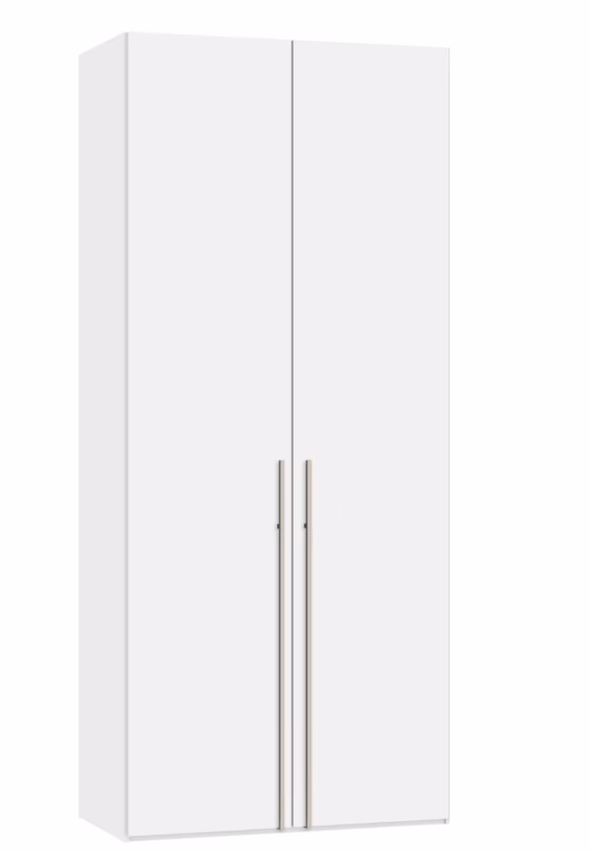 Drehtürenschrank JOIN IT- B ca. 101 cm,  Weiß, Glas, Weiß