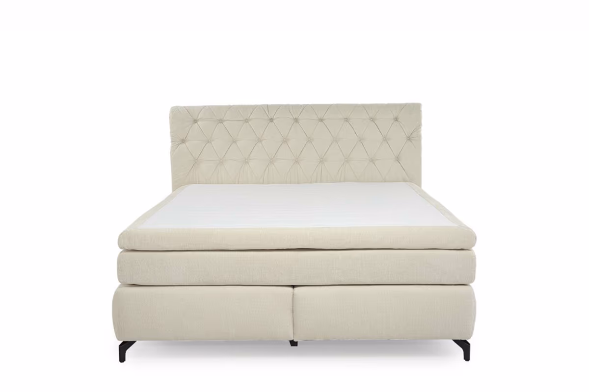 Boxspringbett JOLIN MIX- Liegefläche ca. 180x200 cm, Stoff Creme