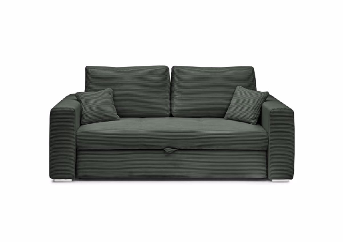 Sofa JORDEN 2 - 2-Sitzer inkl. Schlafftunktion mit Bettkasten, Stoff, Grün