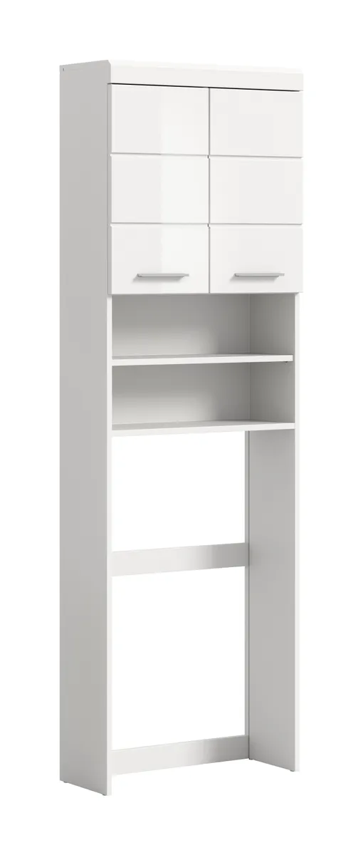 Waschmaschinenüberbau - B ca. 63 cm, Weiß, Weiß Hochglanz