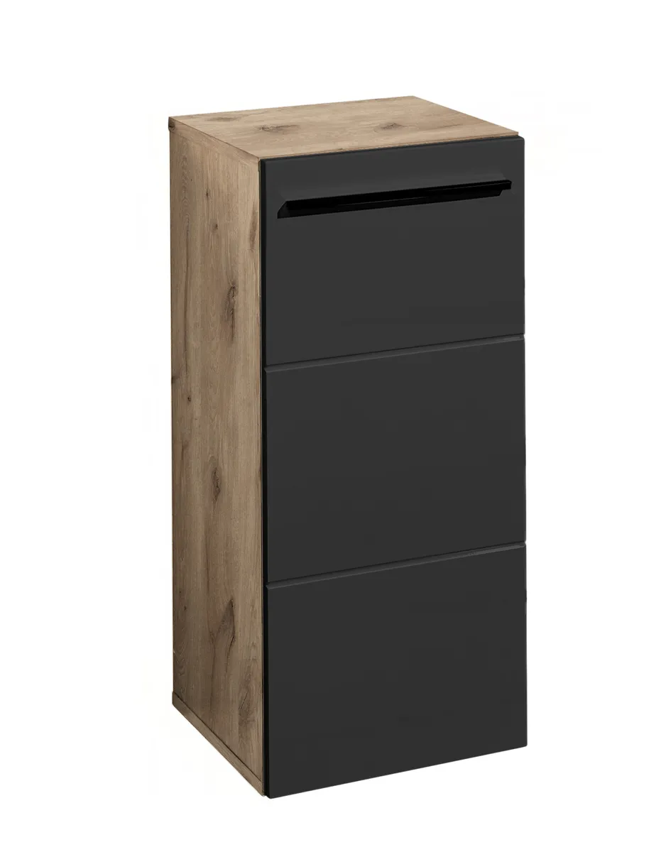 Kommode- Vintage Holz, Schwarz, Matt, Tiefzieh