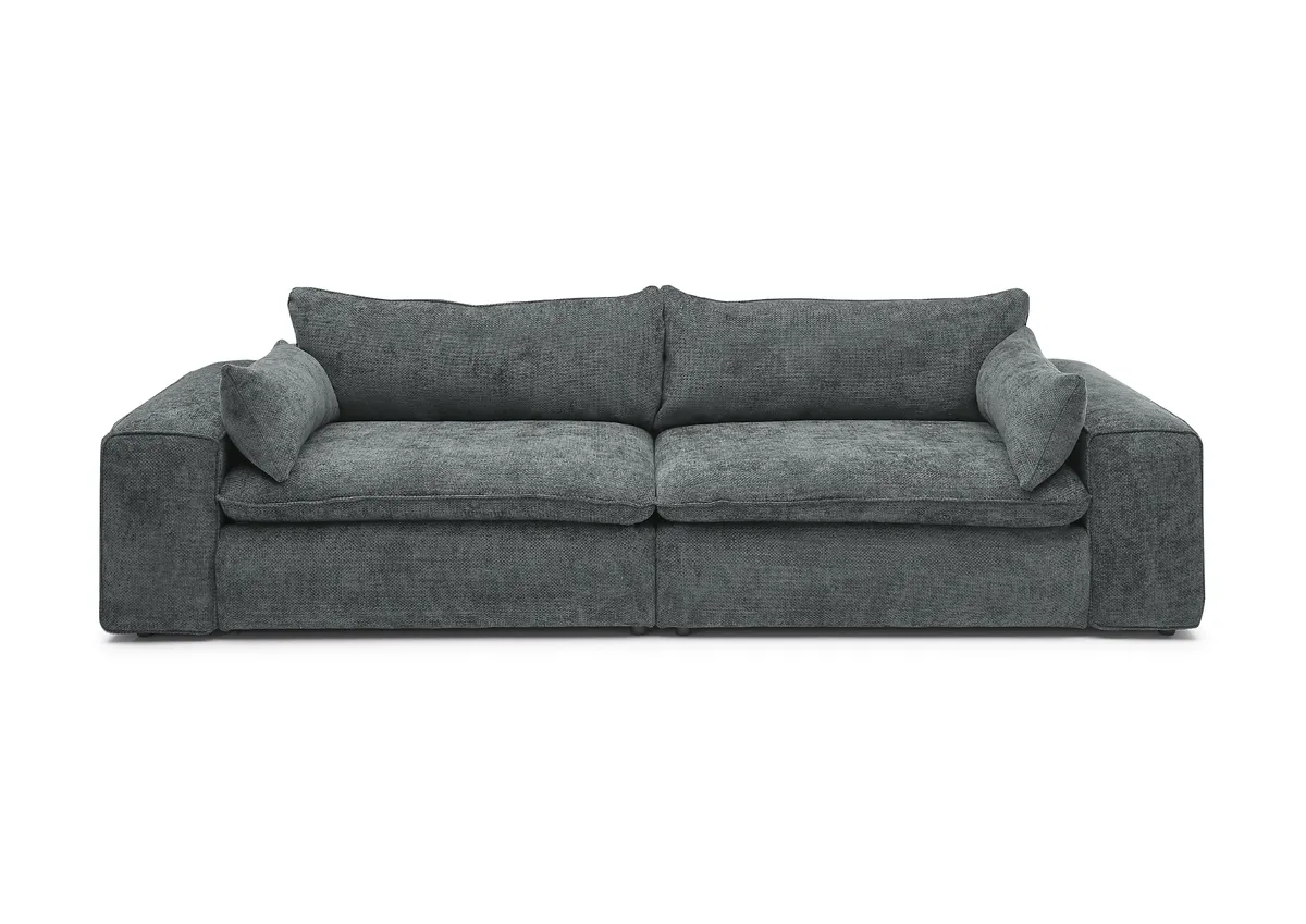Sofa - 3-Sitzer, Stoff, Graublau