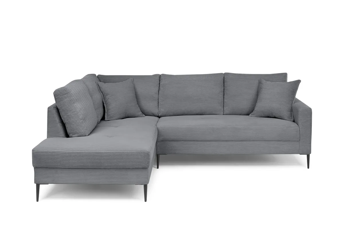 Ecksofa - Ecke links, 3-Sitzer, Stoff, Grau