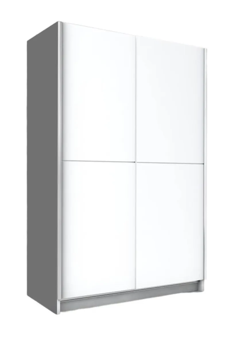 Schwebetürenschrank- B ca. 125 cm, Weiß