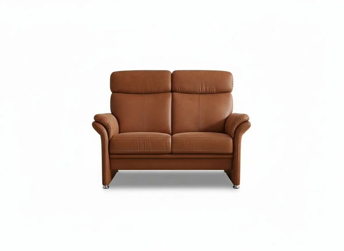 Sofa - 2-Sitzer, Stoff, Cognac