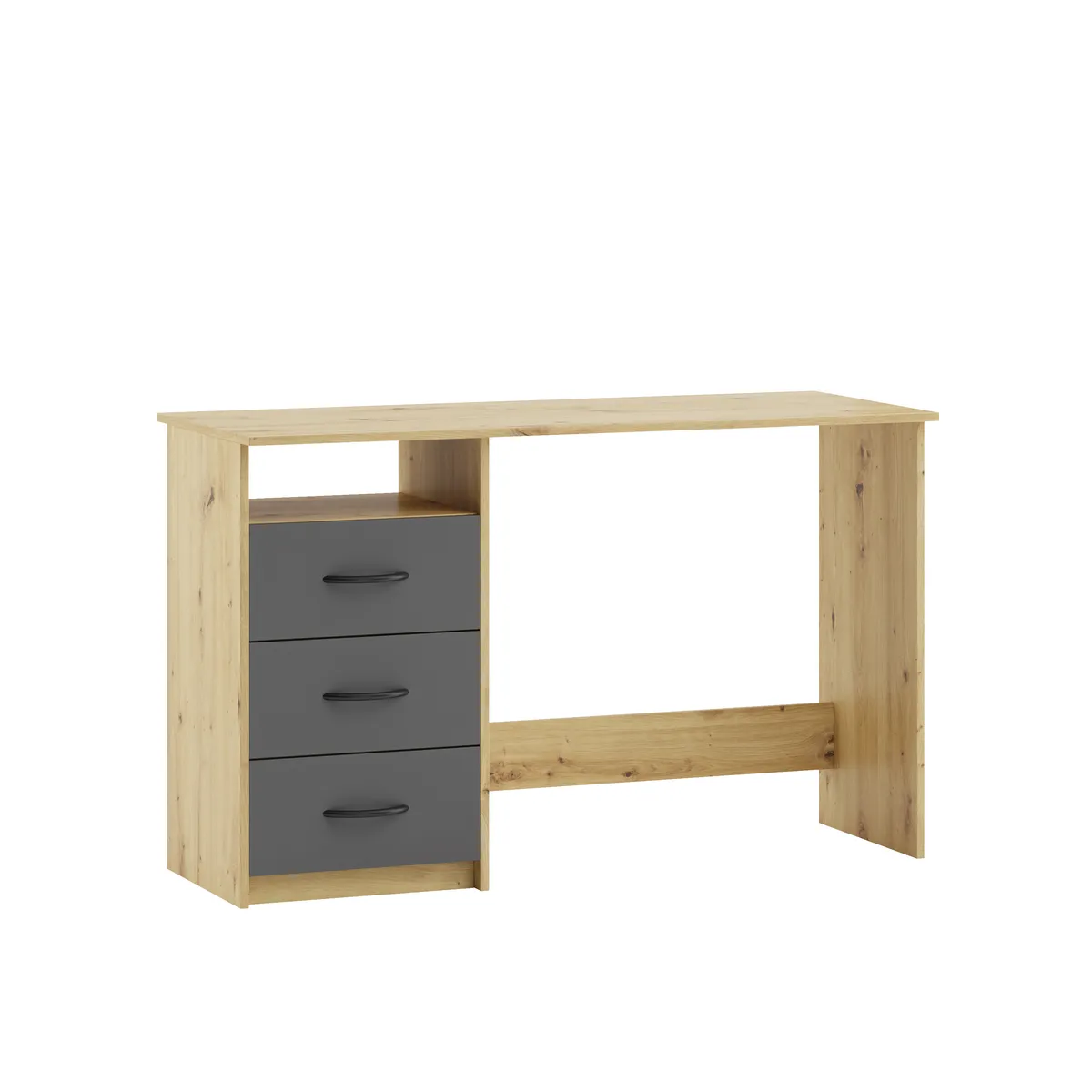 Schreibtisch - LB ca. 123x50 cm, Eiche Dekor, Anthrazit