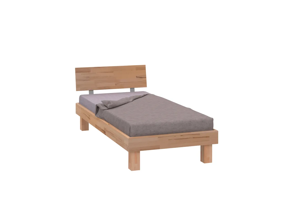 Bettgestell NAMIK_V- Liegefläche ca. 90x200 cm, Kernbuche, Massiv, Geölt