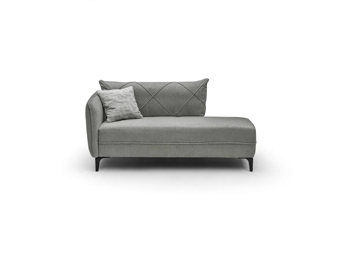 Recamiere JERINA - Stoff, Grau