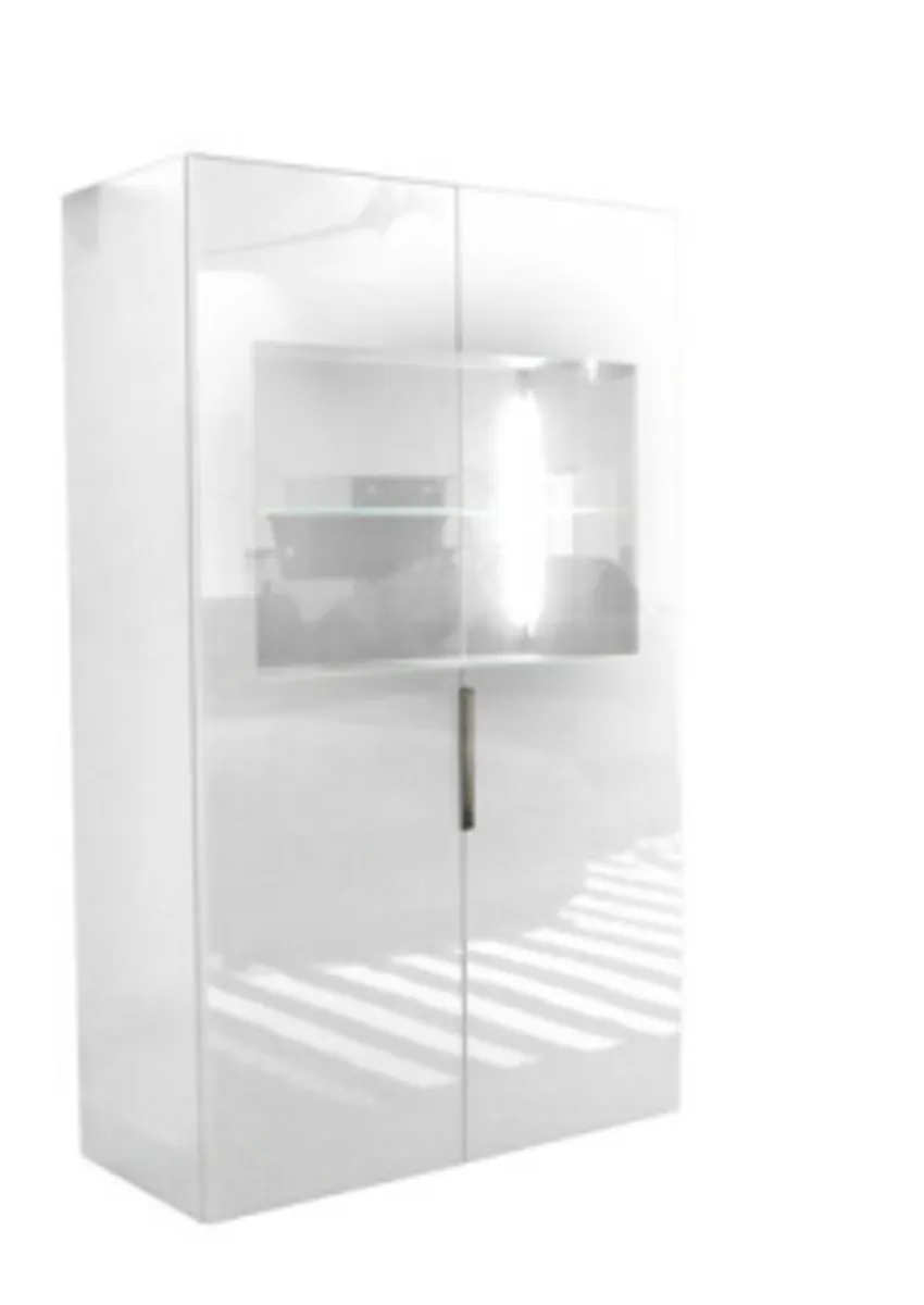 Vitrine- inkl. LED-Beleuchtung, Weiß