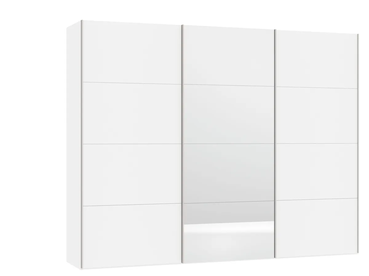 Schwebetürenschrank JOIN IT- B ca. 303 cm., Weiß, Glas, Weiß, Spiegel
