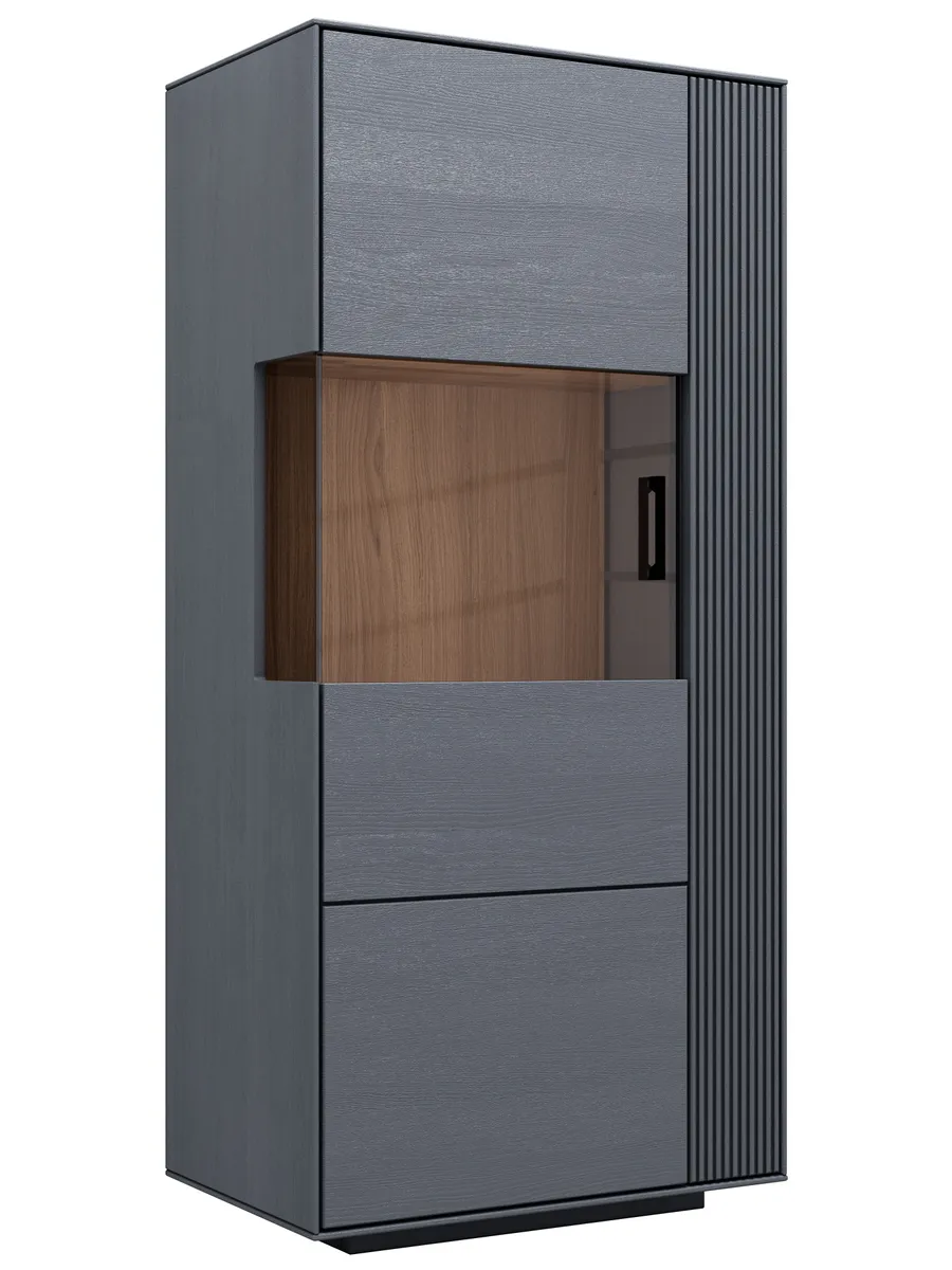 Vitrine Estana - Eiche massiv, Anthrazit