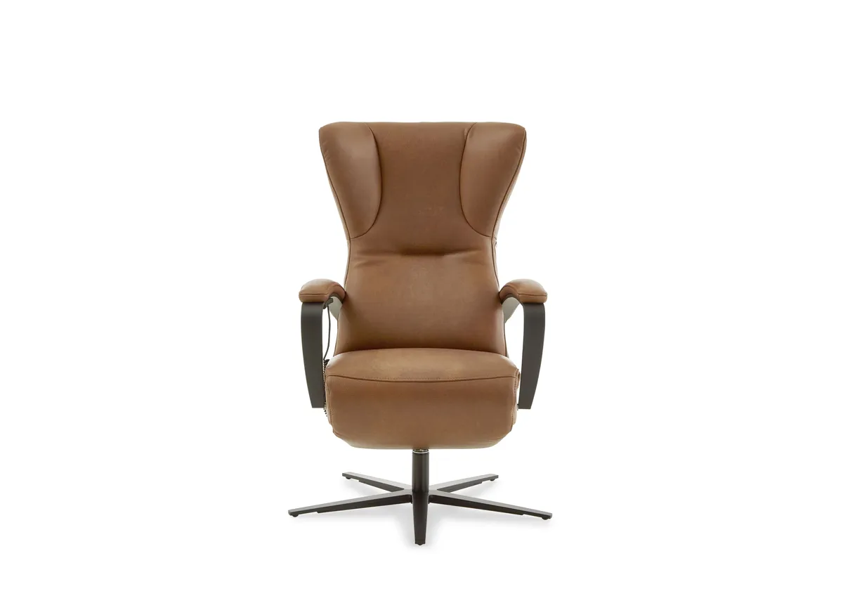 Sessel - Relaxfunktion motorisch, Leder, Cognac