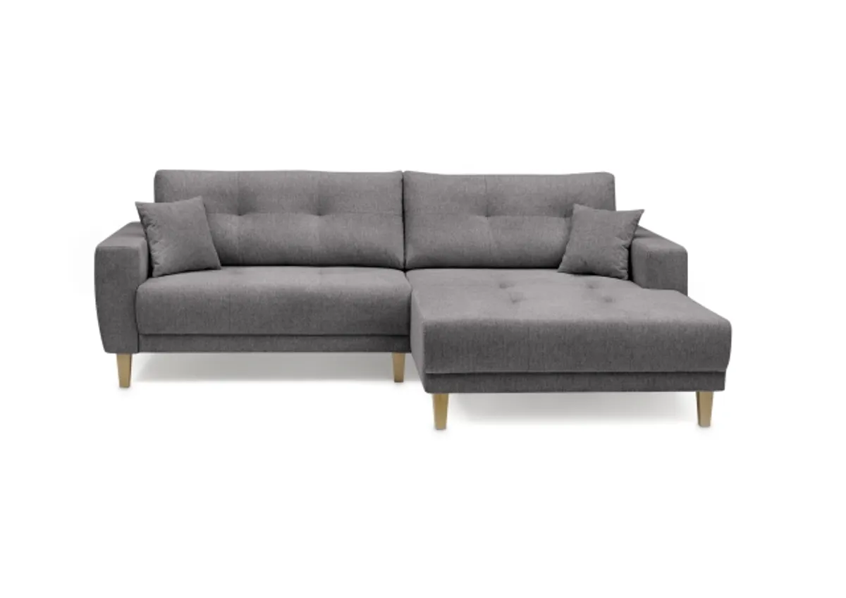 Ecksofa - 3-Sitzer, Ecke rechts inkl. elektrische Sitztiefenverstellung, Stoff, Anthrazit