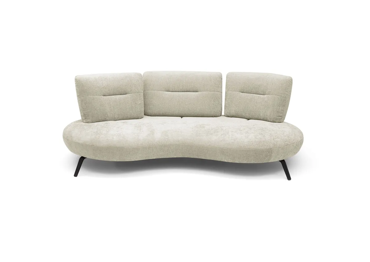 Nierensofa PACEY - 3-Sitzer inkl. Schwenkrücken, Stoff, Natur