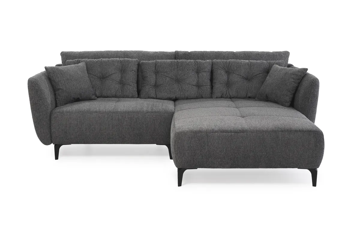 Ecksofa JANEK - 2,5-Sitzer, Ecke rechts, Stoff, Dunkelgrau