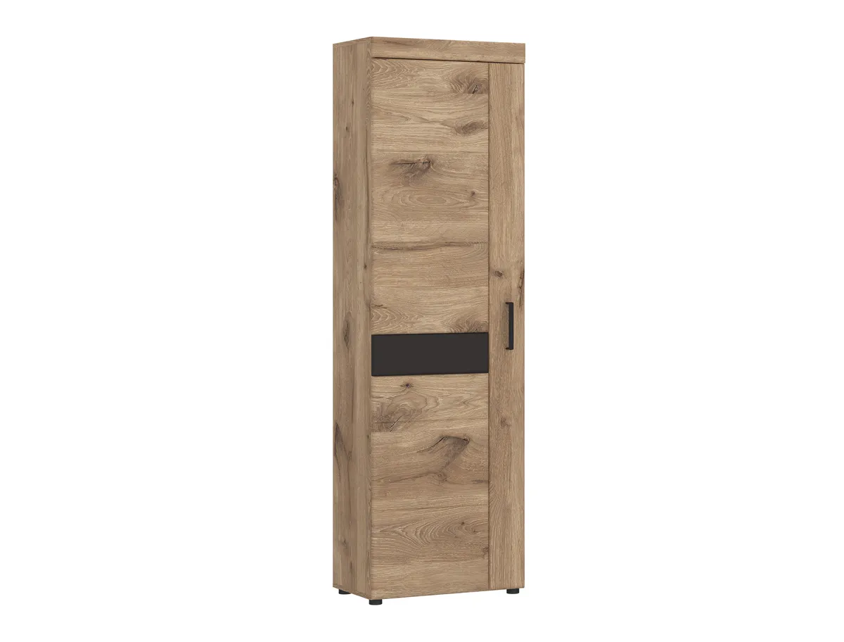 Garderobenschrank- B ca. 58 cm, Eiche Dekor, Dunkelgrau