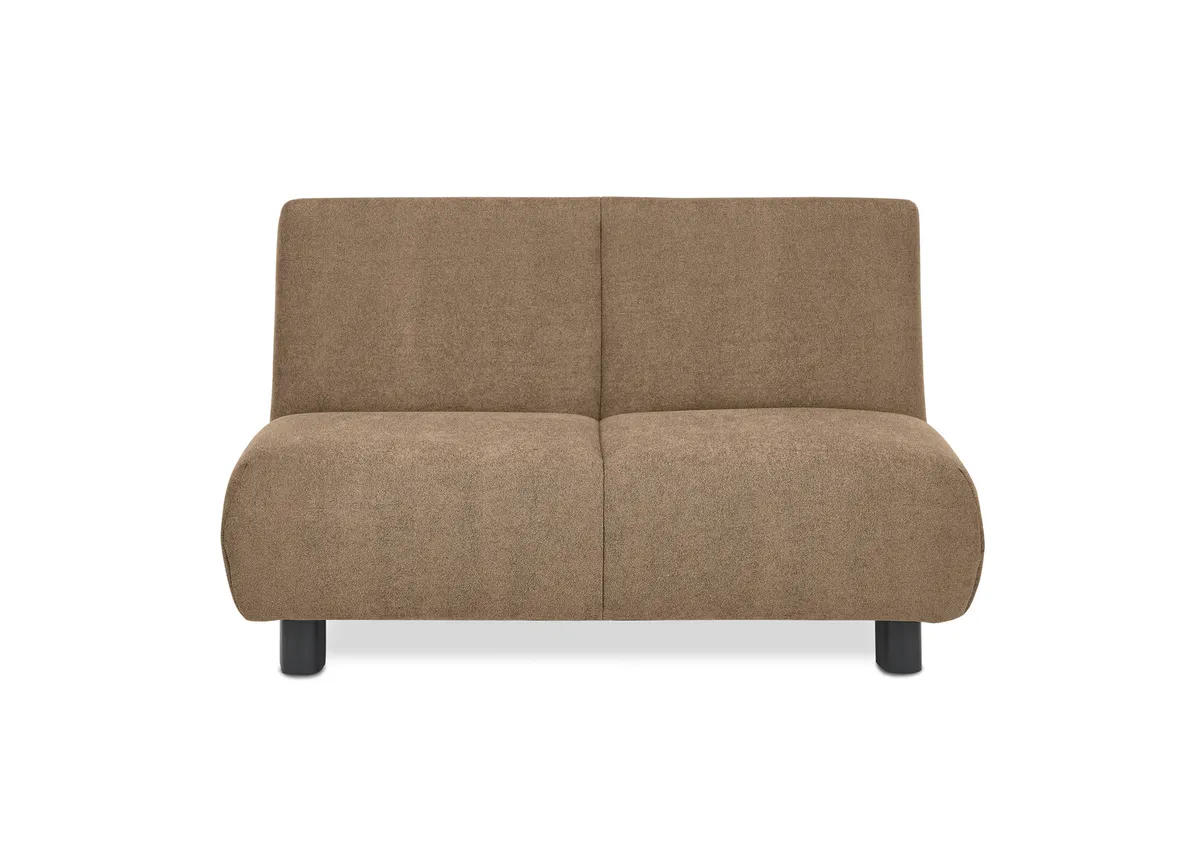 Faltsofa EBBY - 2-Sitzer ohne Armlehne, 140 cm inkl. Schlaffunktion/Relaxfunktion, Stoff, Braun