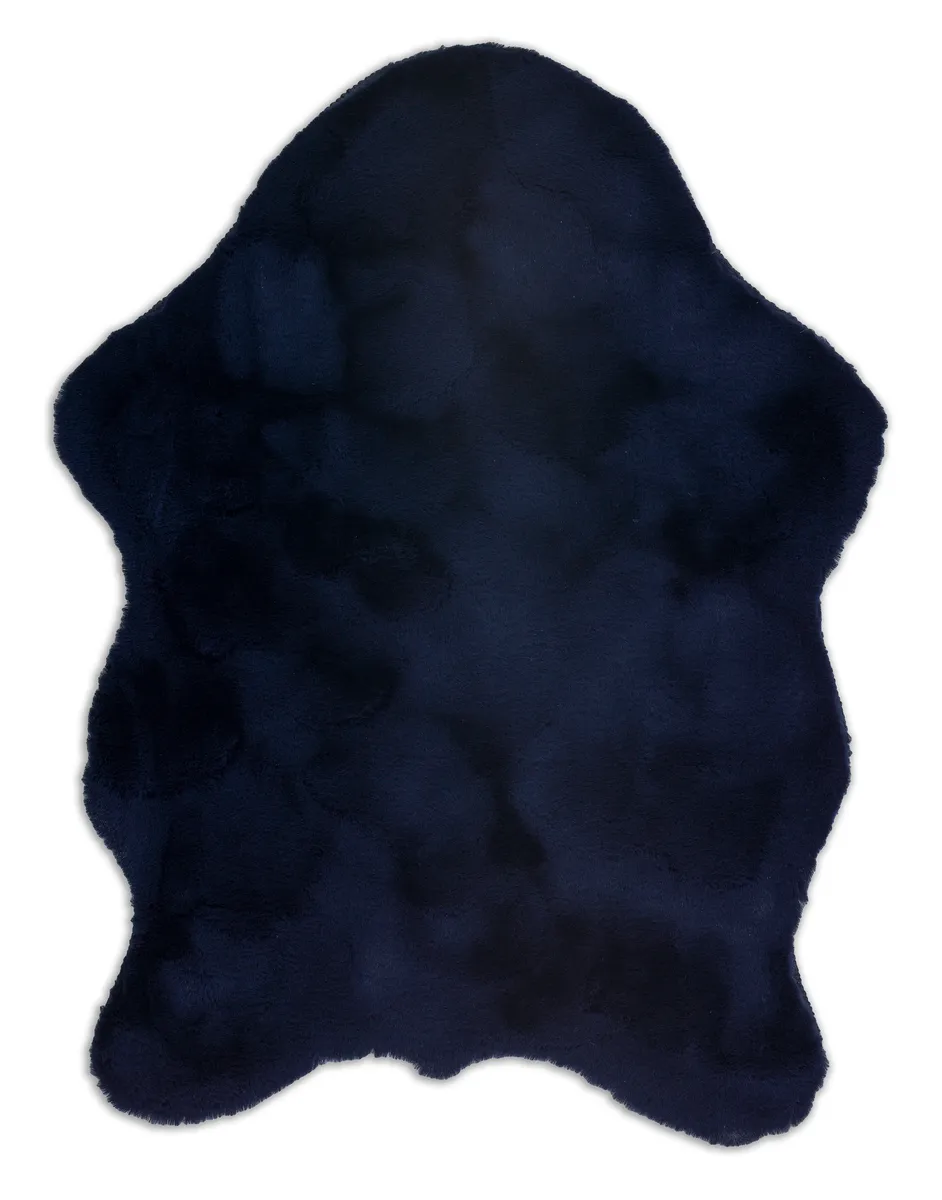 Kunstfell - B/L ca. 60x90 cm - Nachtblau