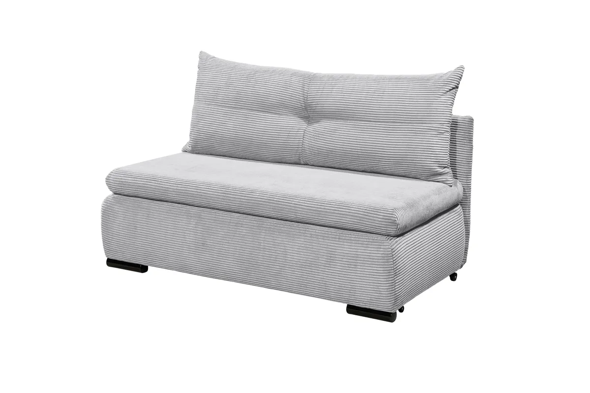 Schlafsofa - 2-Sitzer inkl. Schlaffunktion, Stoff, Hellgrau