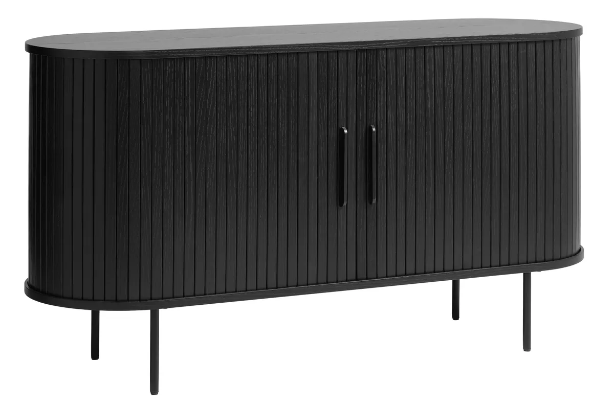 Sideboard - B ca. 140 cm, Eiche Furnier, Schwarz