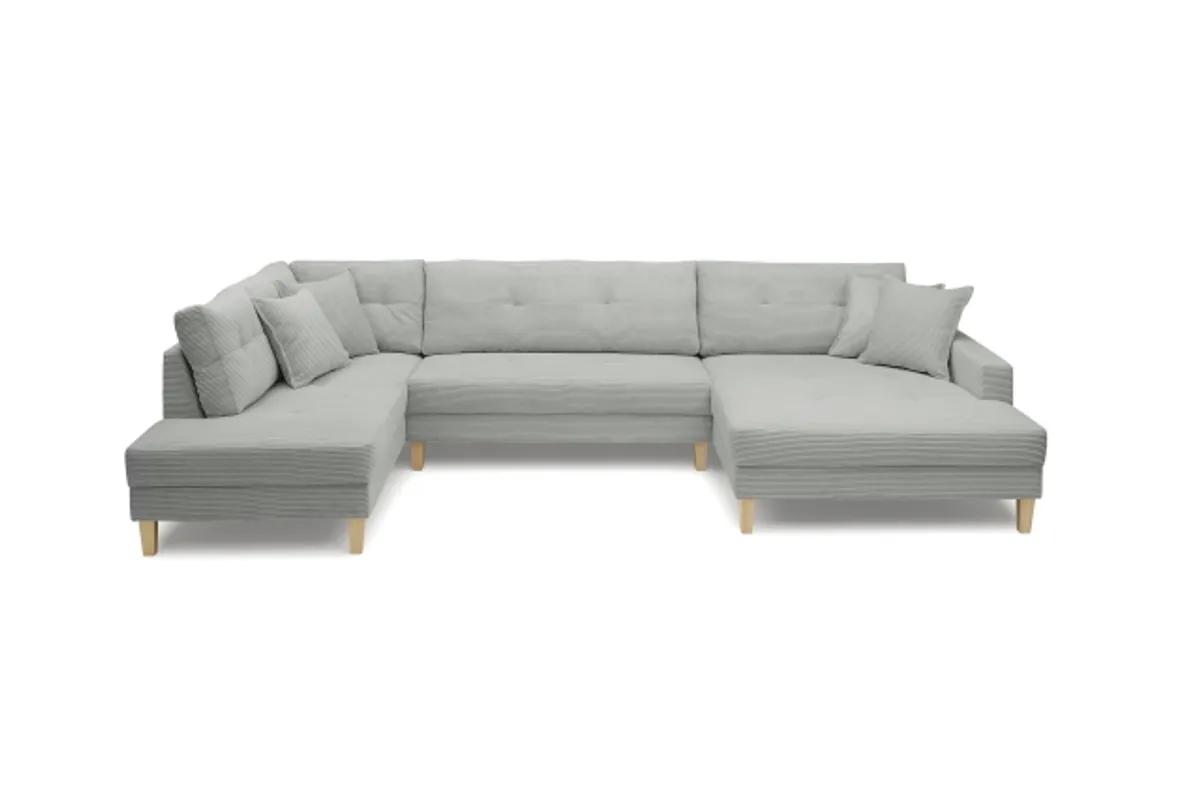 Wohnlandschaft - Ecke links, 2-Sitzer, Longchair rechts, Stoff, Mint