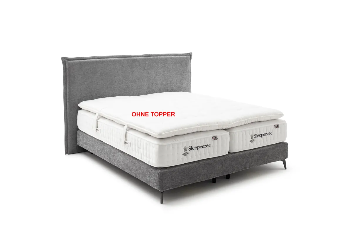 Boxspringbett Contur 2700 - Liegefläche ca. 180x200 cm, Stoff, Grau