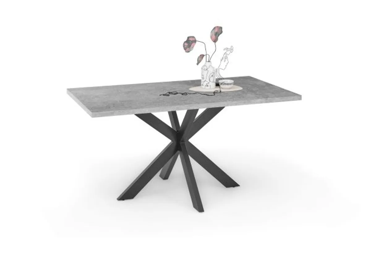 Esstisch - LB ca. 140x90 cm, Graphit, Schwarz
