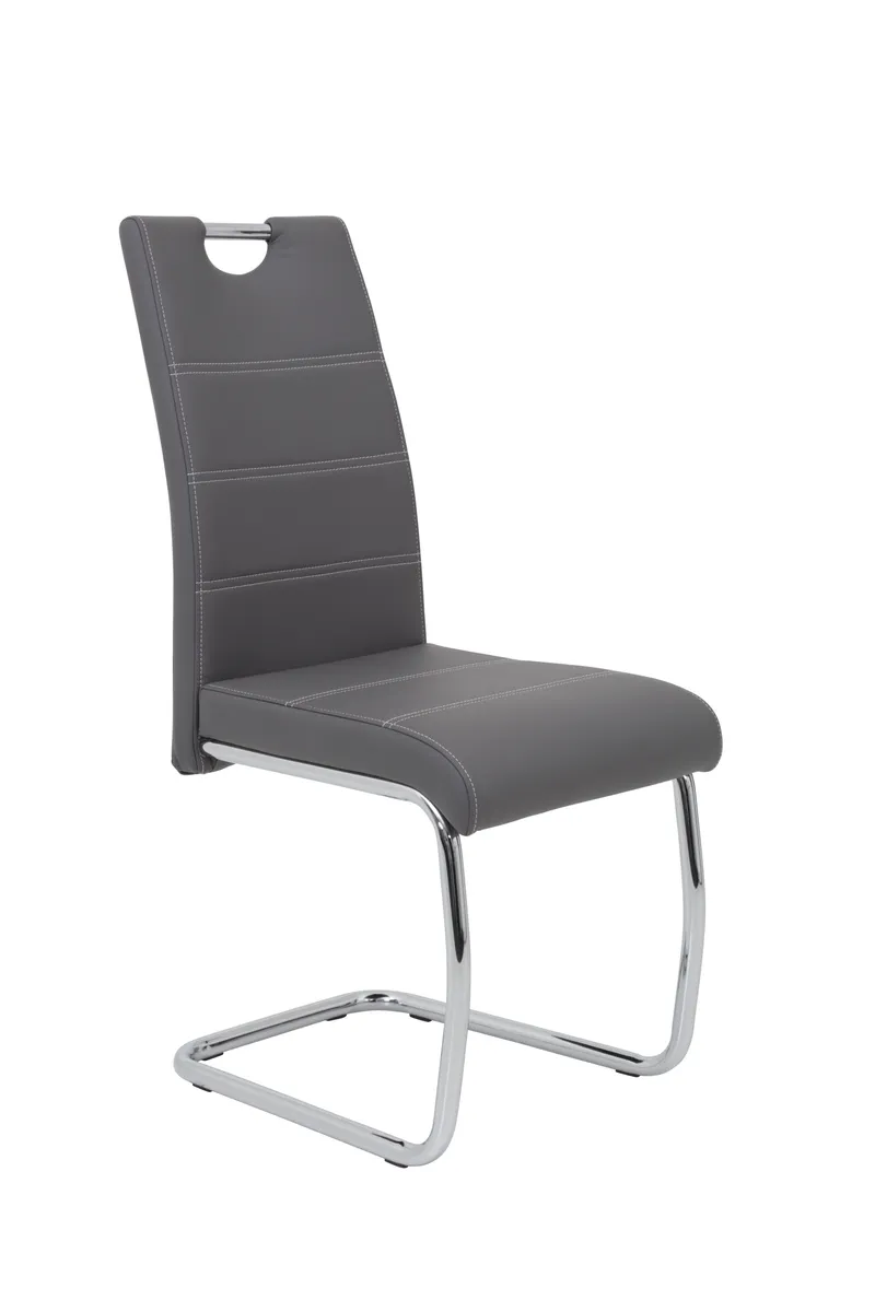 Freischwinger - Kunstleder, Grau